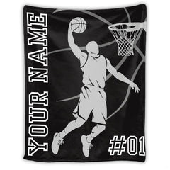 Basketball slam dunk silhouette with hoop and varsity athletic lettering, view 1.