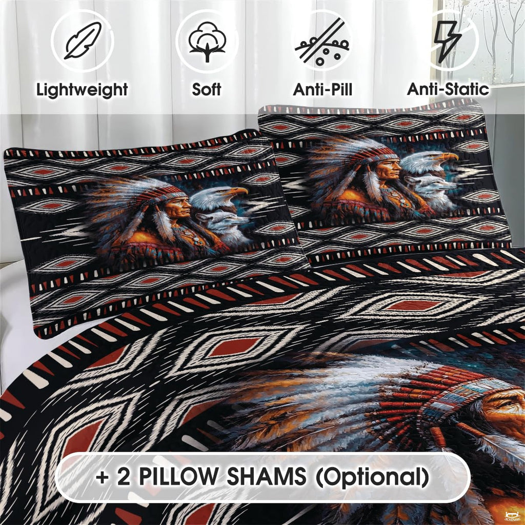 Matching pillowcase detail for southwestern bedding set showing coordinating Aztec pattern print