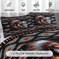 Matching pillowcase detail for southwestern bedding set showing coordinating Aztec pattern print