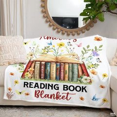 Personalized Just A Girl Who Loves Books Blanket - Custom Name Book