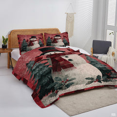 Christmas Bedding Quilt – Soft Microfiber Holiday Bedspread, Lightweight Winter Bedding, Cozy Xmas Quilts for Couch, Bedroom & Seasonal Home Decorations (Christmas Quilt-DS10)