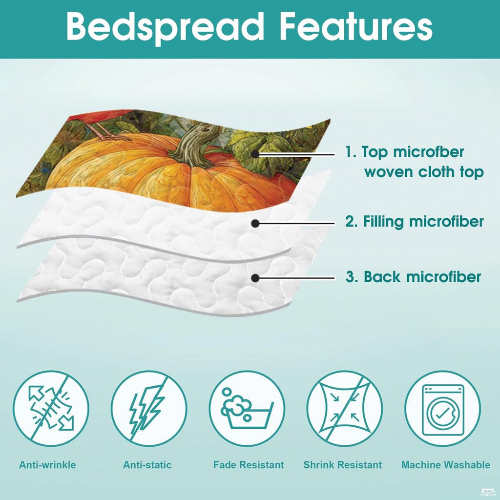 Bedroom arrangement featuring the harvest bedding collection with matching seasonal accent decor elements.