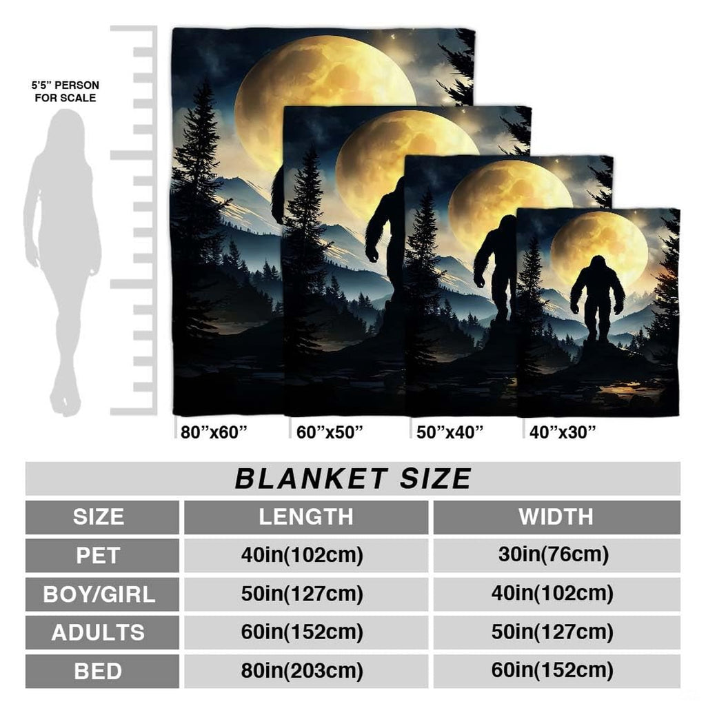 Bigfoot mountain ridge throw blanket styled across a sofa in a rustic living room.