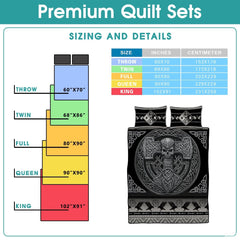 Norse Mythology Mjolnir with Skull Within Circular Celtic Quilt
