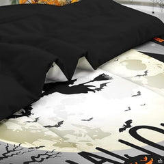 Pamnest Twin Halloween Comforter Set with Sheets, 5 Pieces Scary Bedding