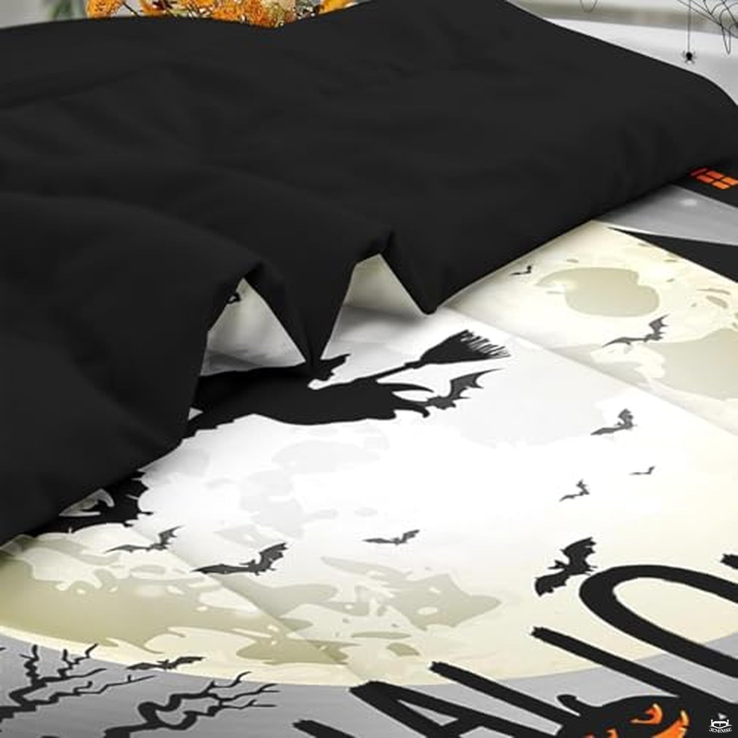 Pamnest Twin Halloween Comforter Set with Sheets, 5 Pieces Scary Bedding