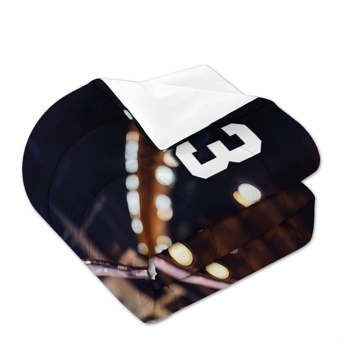 Matching pillowcase detail for hockey bedding set showing coordinating sticks, pucks, and goalie helmet art