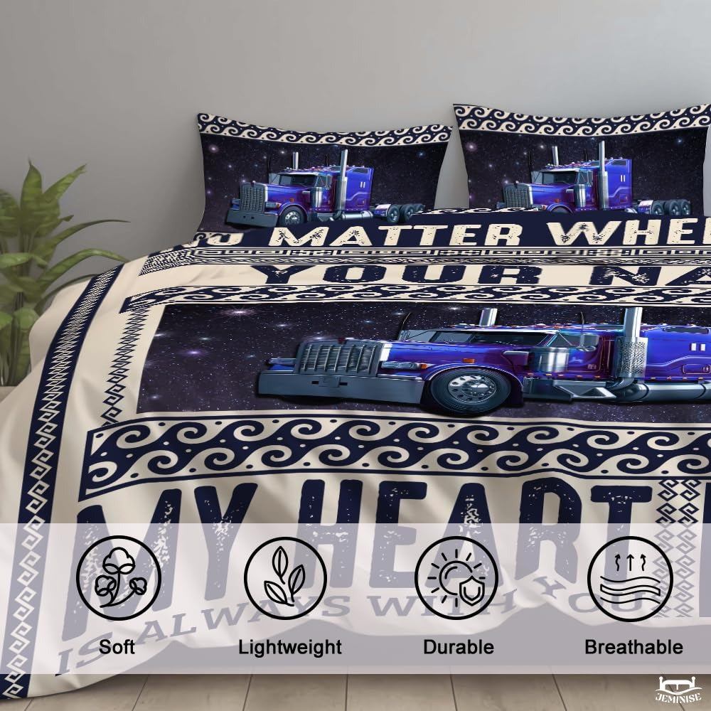 Custom Trucking Semi Truck Under Starry Night Sky Comforter