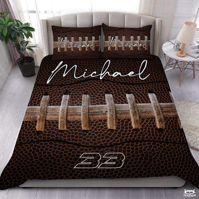 Custom Football Texture with Prominent Laces Vintage Comforter