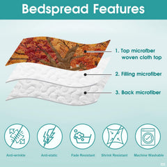 Folded view of rustic autumn bedding set demonstrating sharp print clarity and rich golden harvest color contrast.