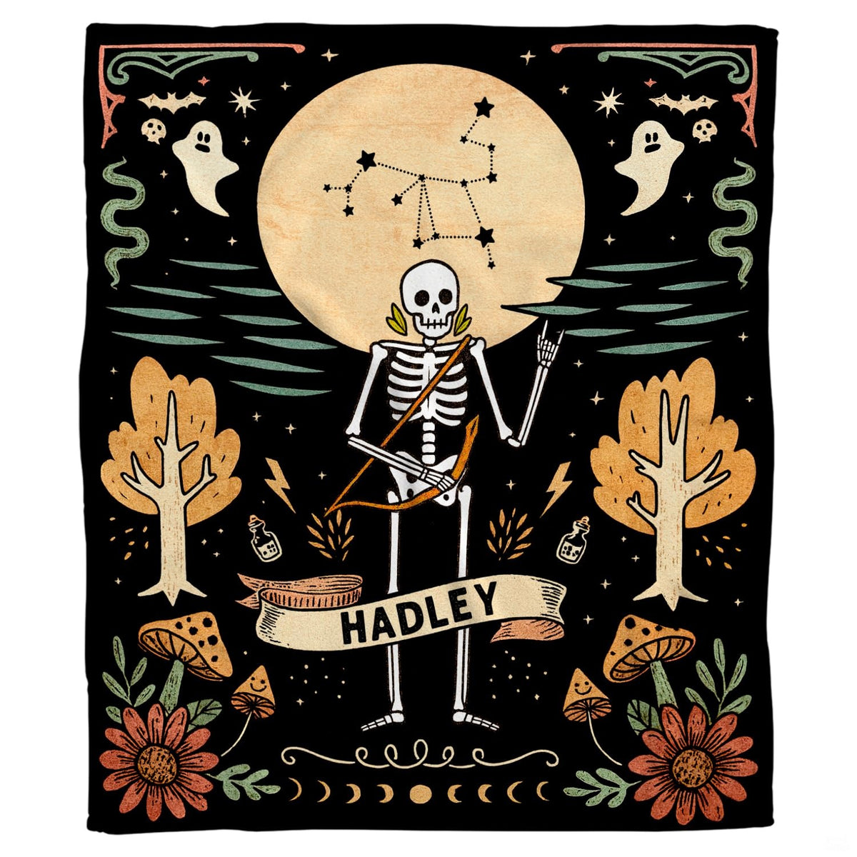 Designer inspired bedding sets tarot artwork with potion bottles and stars
