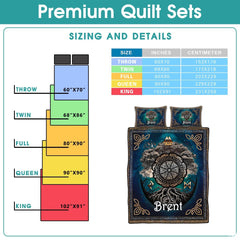 Personalized Viking Celtic Tree of Life Quilt Quilt Set - Viking Style