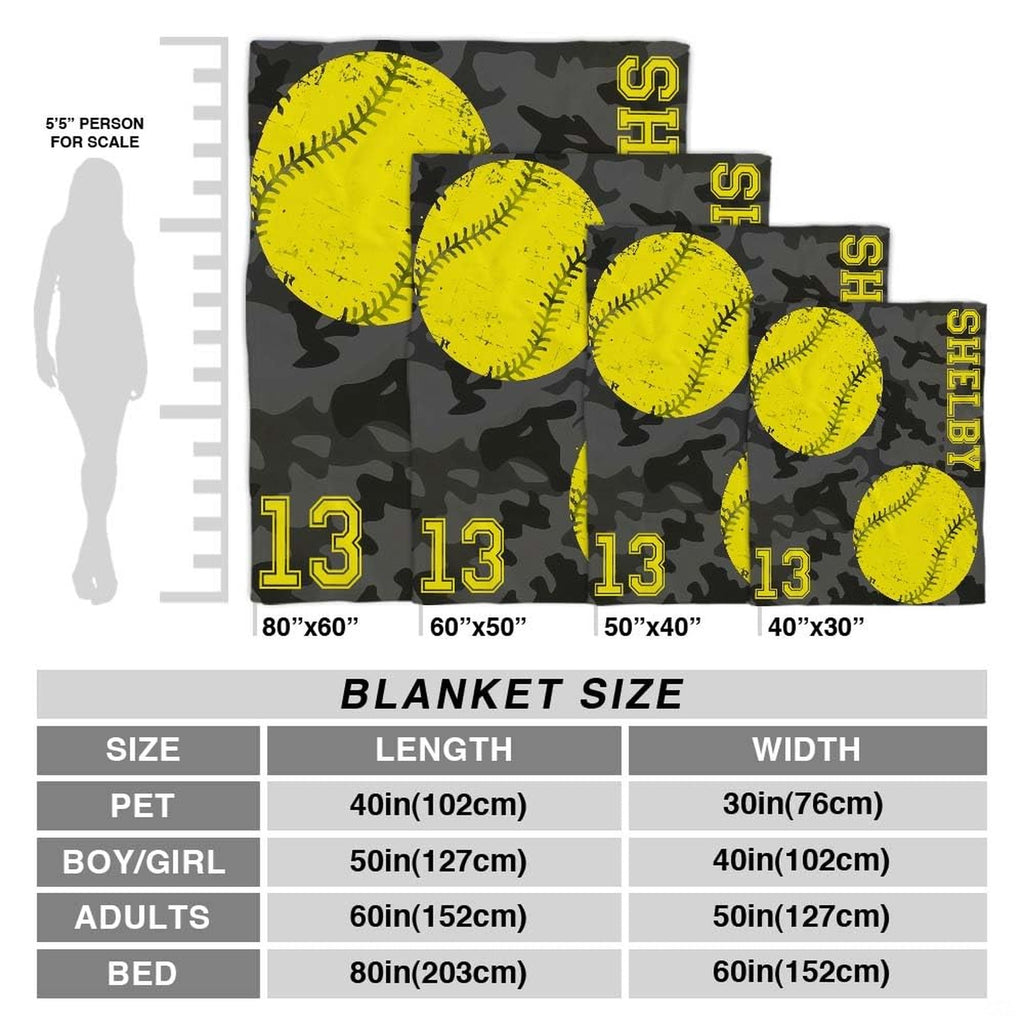 Tactical softball illustration blanket draped over living room armchair