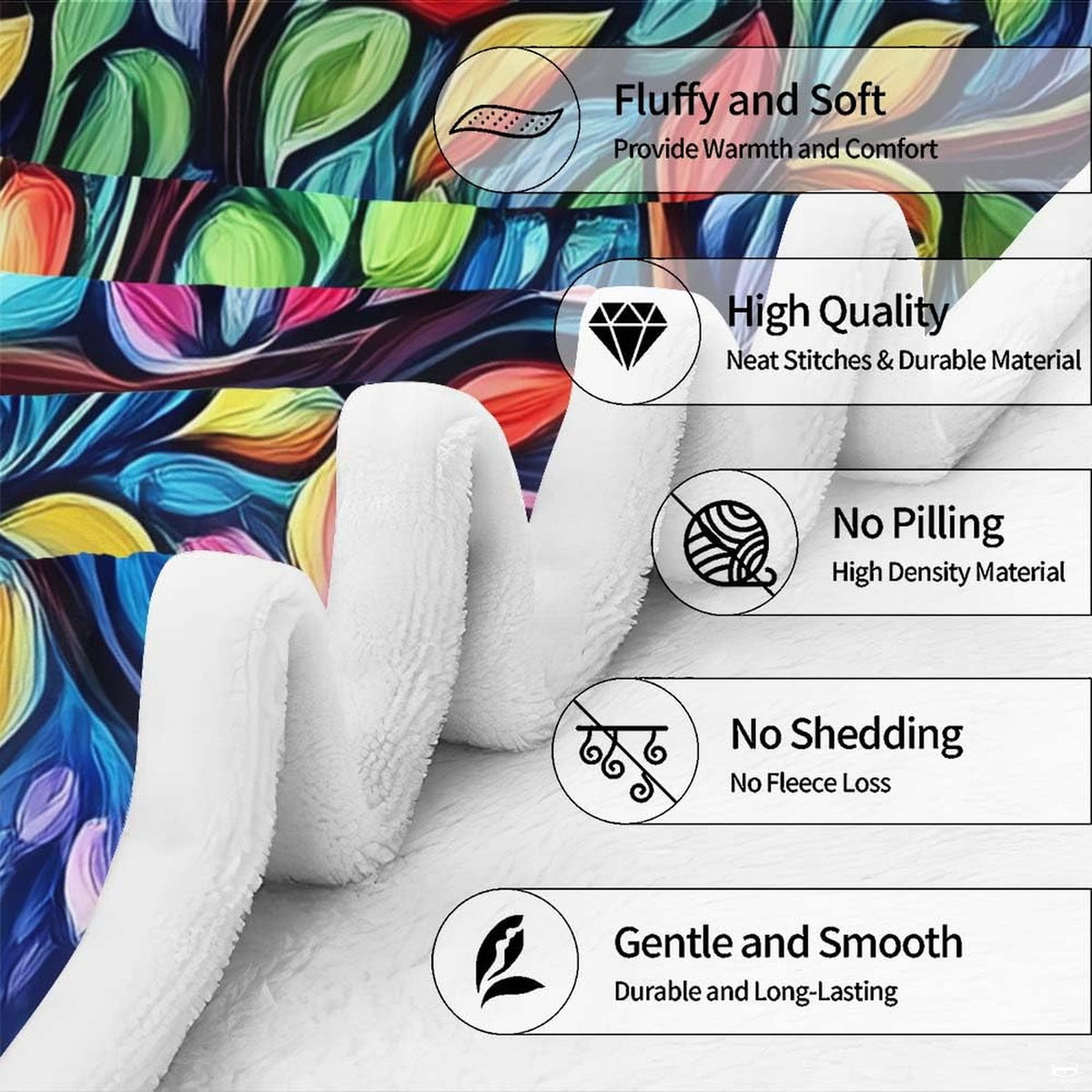 Colorful tree of life tattoo style illustration across a modern bedding set