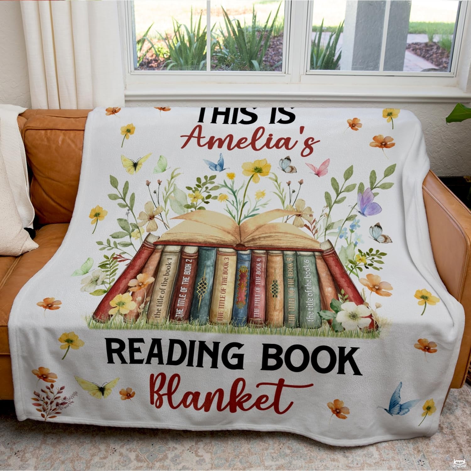 Personalized Just A Girl Who Loves Books Blanket - Custom Name Book