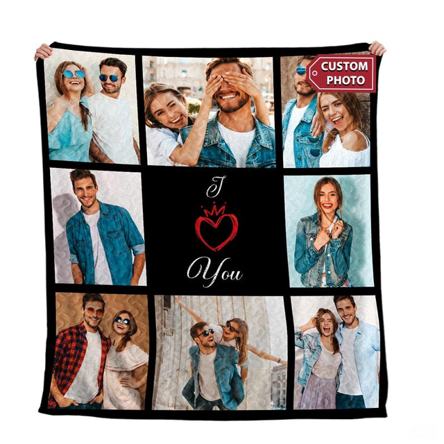 Personalized Love and Relationships Quilt with Photo and Heart