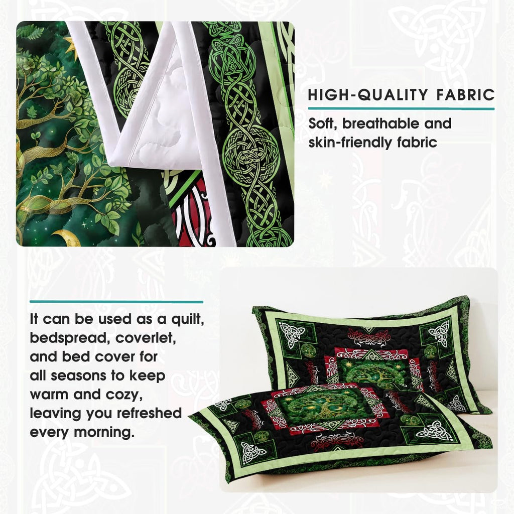 Personalized Celtic Yggdrasil Tree of Life Quilt Sets, Bedroom Decor
