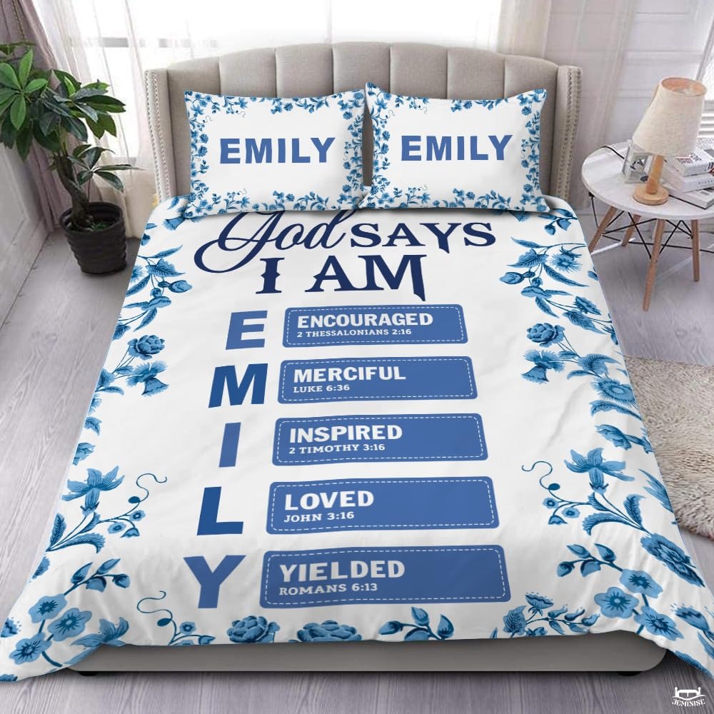 Christian Bedding Set – Inspirational Bible Verse Comforter – Religious Bedding for Women, Faith Gift for Mom, Daughter, Sister, Birthday & Religious Gifts (Christian Art)