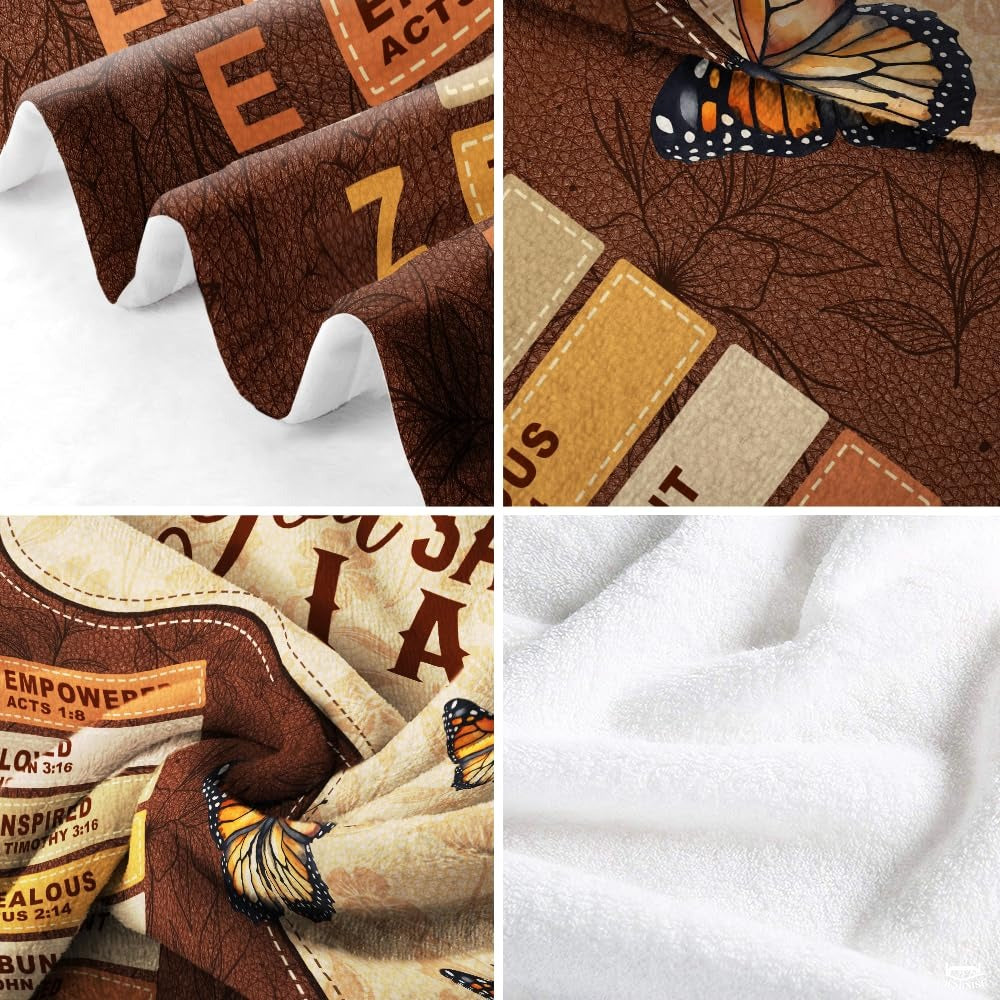 Custom Inspirational Scripture Butterflies Blanket, Machine Washable