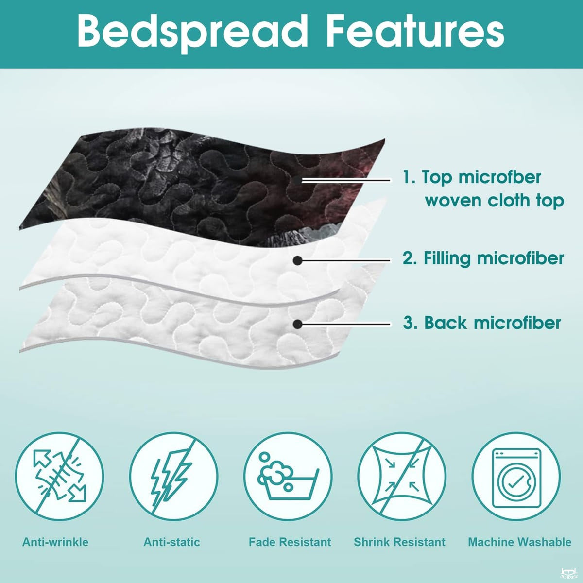 Visual presentation of dark scaly dragon art with ember fissures decorating bedroom bedding.