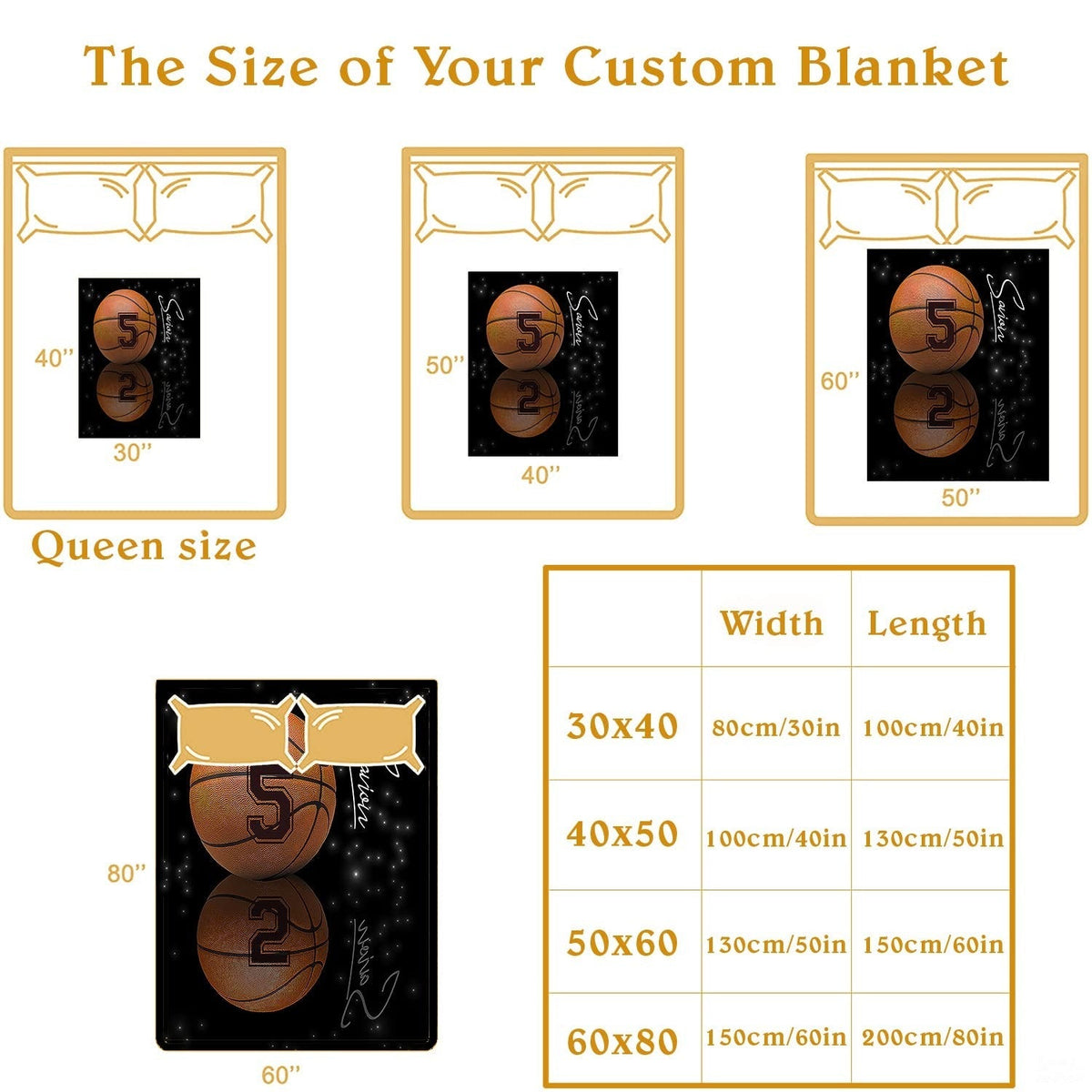 Reflection basketball blanket bed size guide