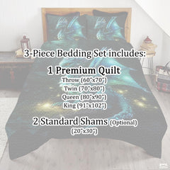 Fantasy Mythical Dragon Comforter Set with Winged Dragon And Bedroom Setting