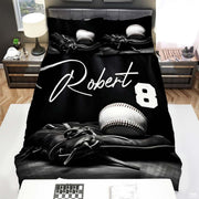 Personalized Baseball Bedding Full Size Flag Custom Name D - Design 21