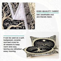 Personalized Vintage Yggdrasil Tree of Life Quilt Sets