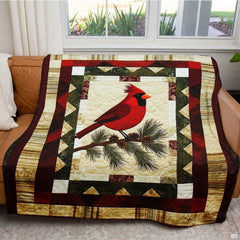 Cabin decor presentation highlighting rustic woodland wildlife artwork on a cozy bedroom centerpiece.