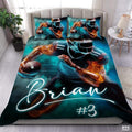 Custom Football Player Running Sideways Comforter
