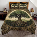 Tree of Life with Celtic Knot Roots Quilt Set And Celtic Knot Borders