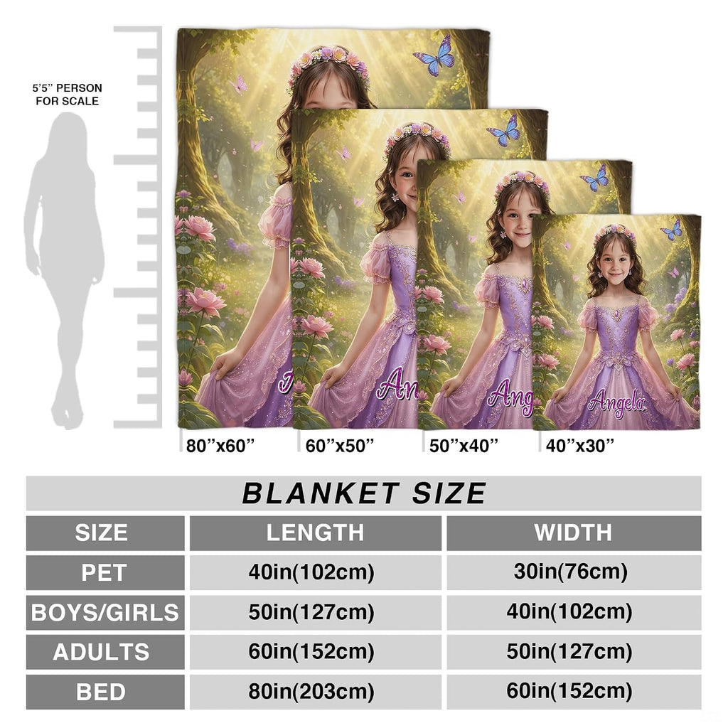 Enchanted woodland princess blanket displayed across a daybed in a playroom.