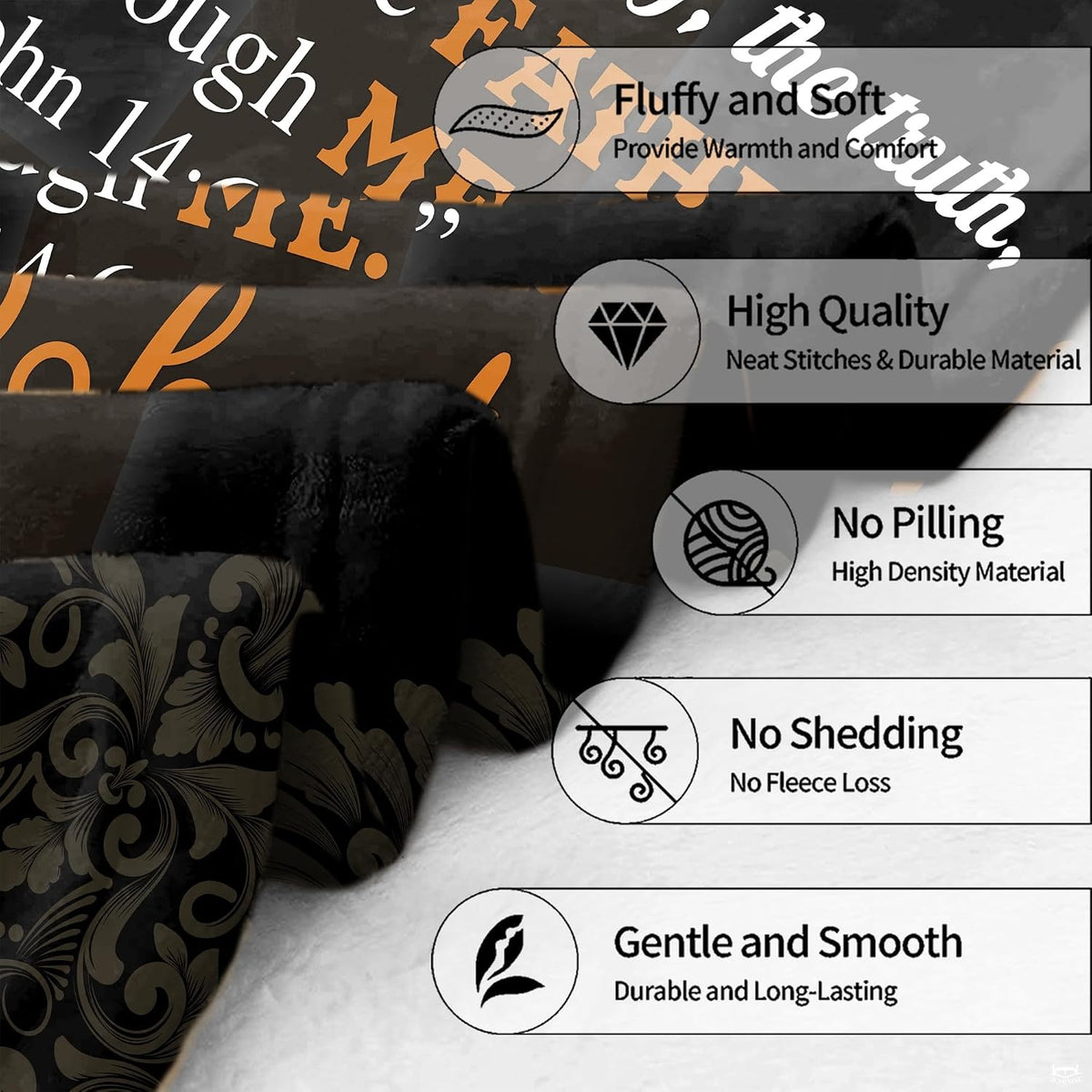 Graphic visual overview detailing lion and lamb faith blanket features.