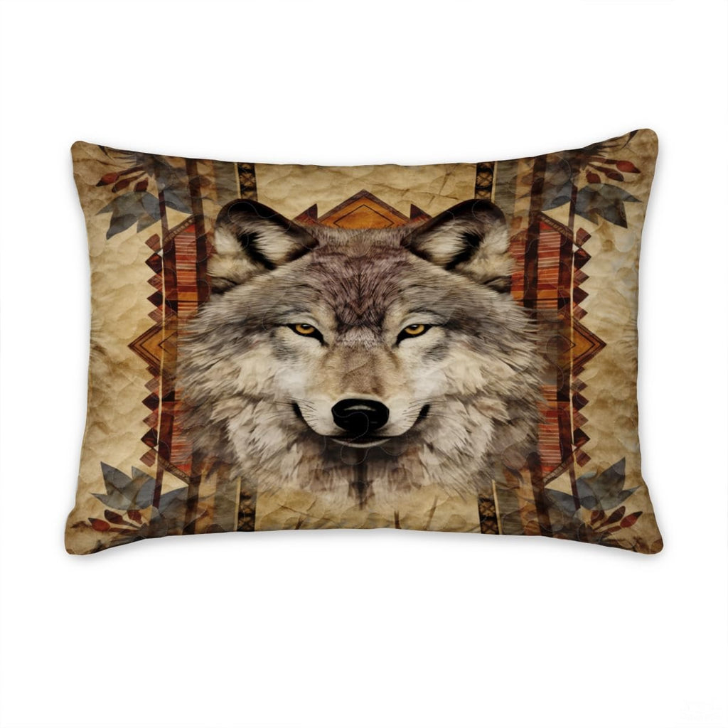 Personalized Southwestern Wolf Head with Geometric Patterns Comforter