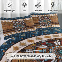 Matching pillowcase detail for southwestern bedding set showing coordinating Aztec pattern print