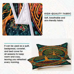 Personalized Colorful Celtic Tree of Life Quilt Sets, Machine Washable