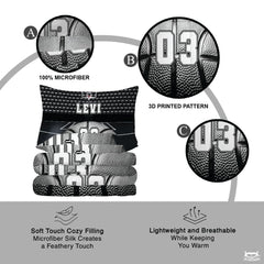 Personalized Basketball Court Perspective Comforter with Name and Number