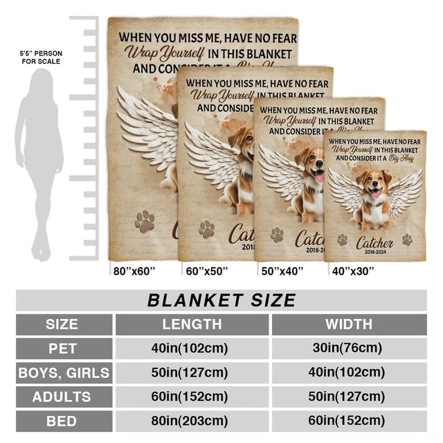 Pet angel wings memorial throw blanket draped across a living room sofa