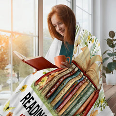 Personalized Just A Girl Who Loves Books Blanket - Custom Name Book