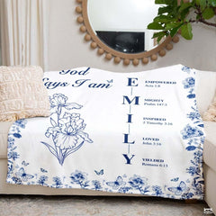 Custom Emily God Says I Am Blanket, Machine Washable