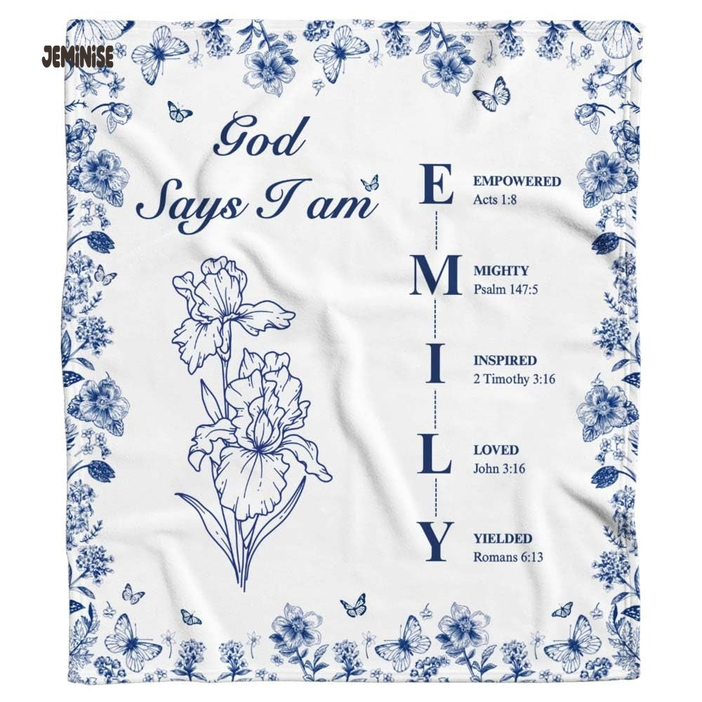 Jeminise Custom Bible Verse Christian Blanket, Personalized Inspirational Bedding