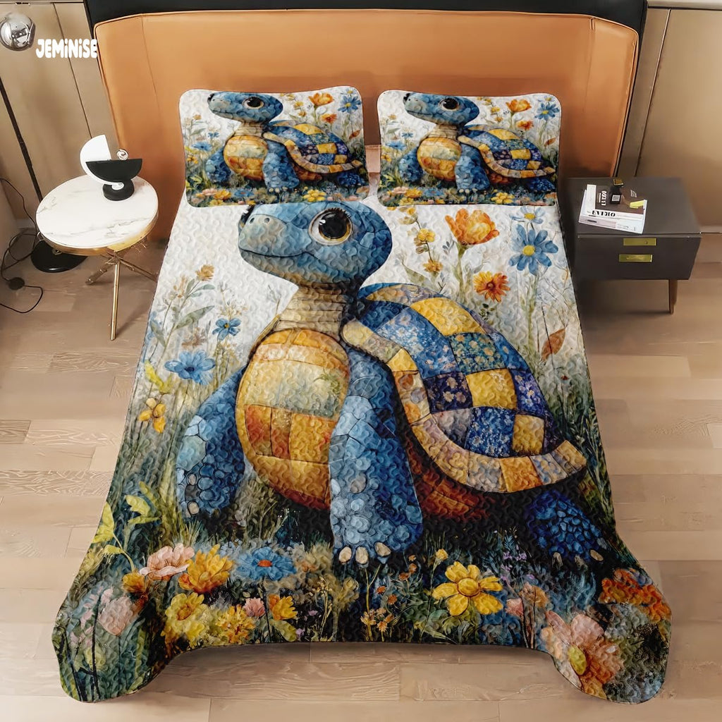 Jeminise Cat Farmhouse Quilt Set, Cozy Animal Bedding