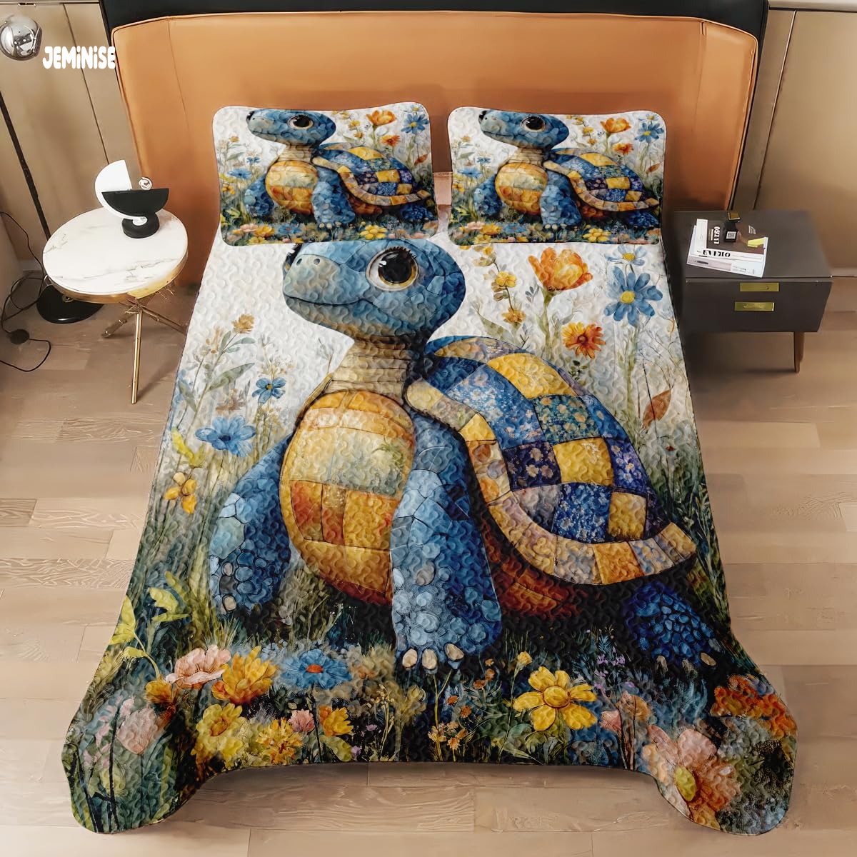 Jeminise Cat Farmhouse Quilt Set, Cozy Animal Bedding