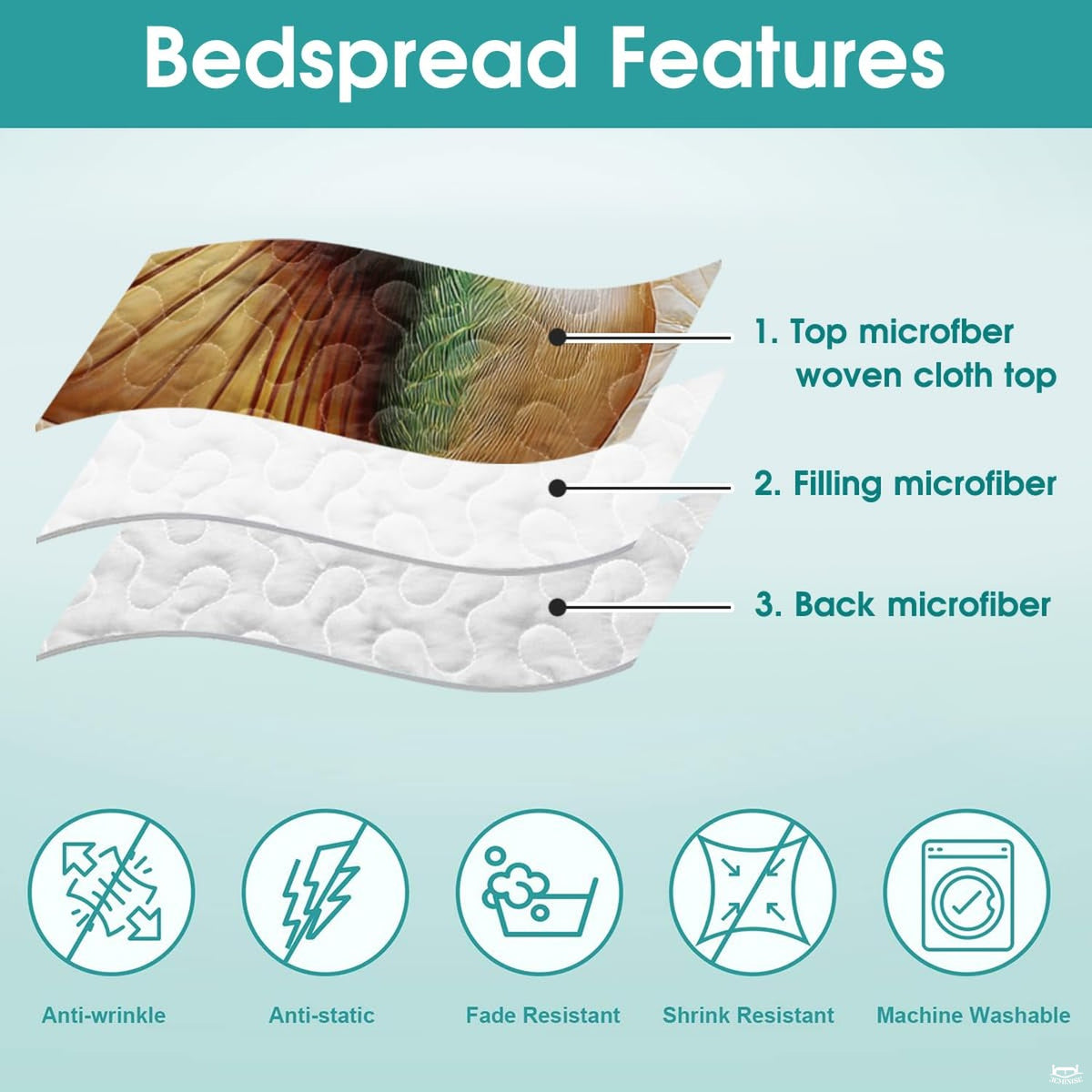 Vintage bird bedding construction infographic