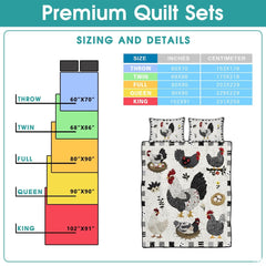 Chicken Pattern Quilt Set, Animal Patchwork Farmhouse Quilt Set Bedspread, Premium Pattern Quilt Bedspread, Bedding Gift for Lover Daughter Son Father Mother