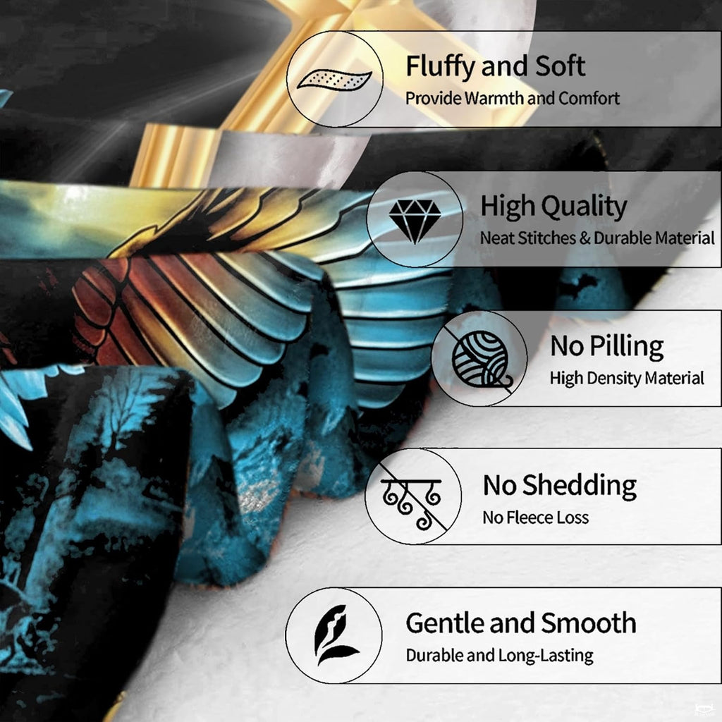 Graphic diagram highlighting product attributes, circular icons, and textile details.