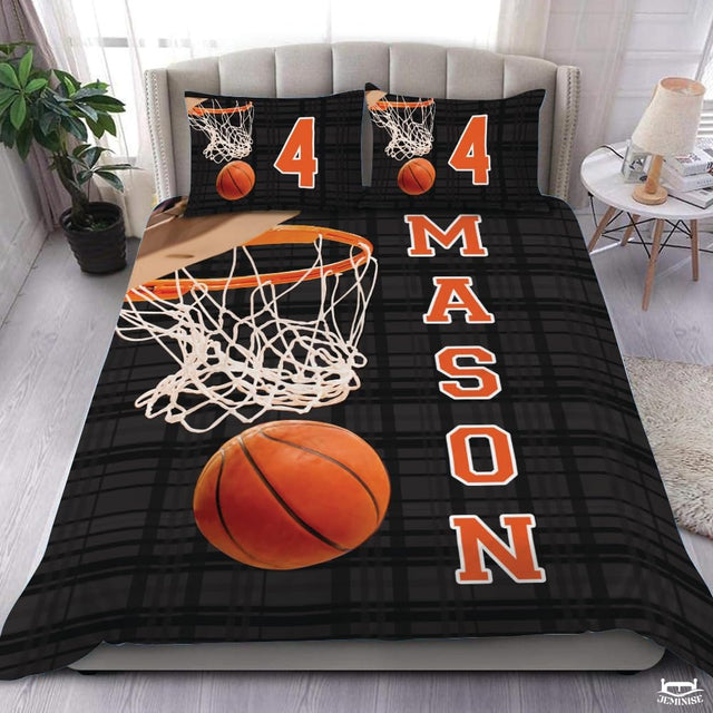 Personalized Basketball Below Hoop Comforter with Name and Number