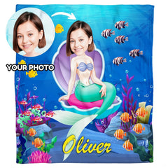 Oceanic scene illustration with colorful marine creatures and aquatic flora for nursery room aesthetic.