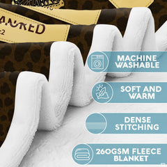 Overhead view of butterfly leopard print bedding displaying thematic accent safari patterning and silhouette artwork.