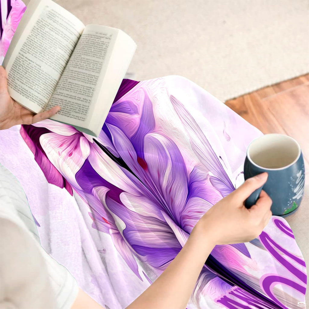Custom Floral Cross Bible Verse Blanket, Machine Washable